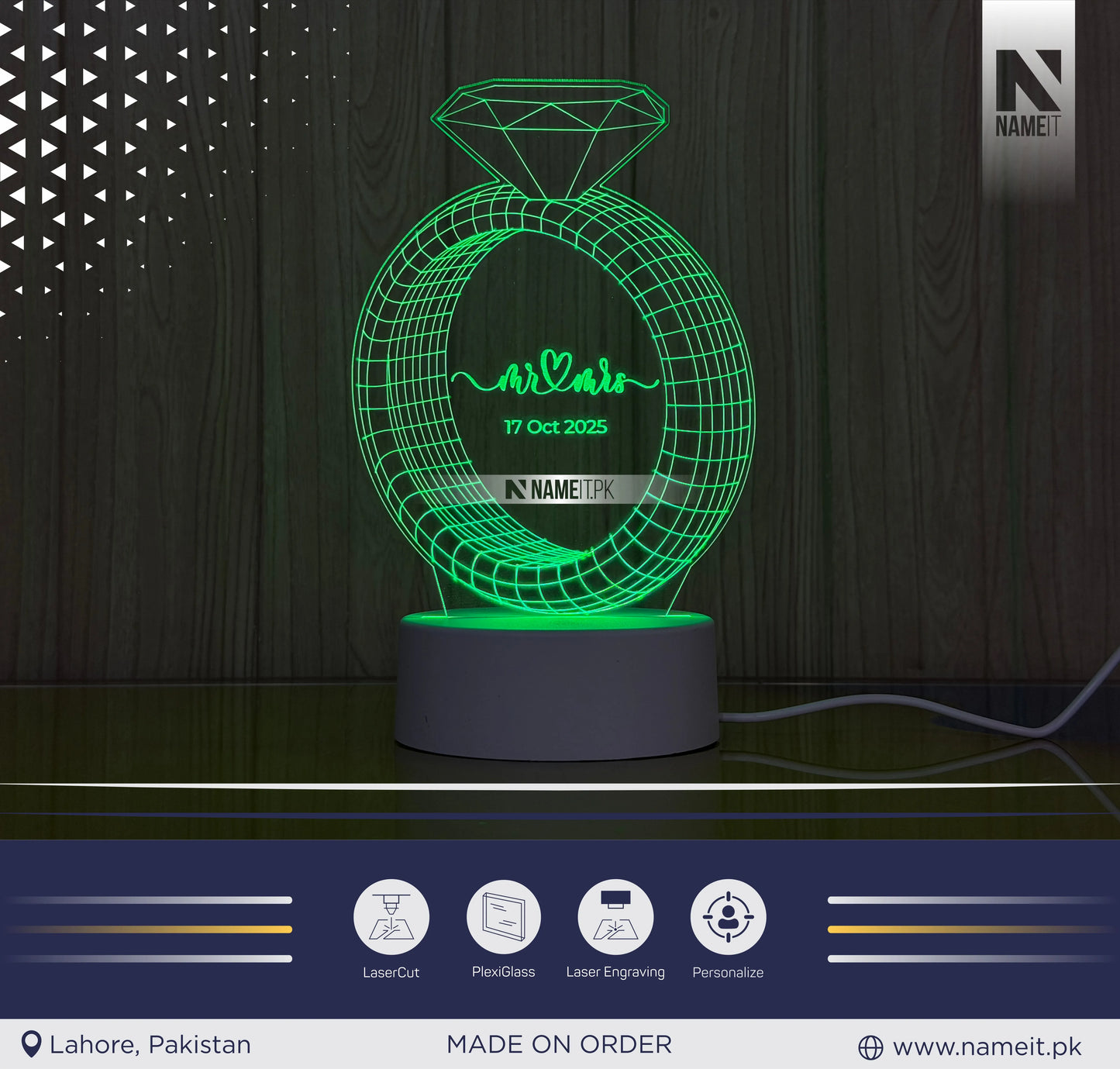 Ring wedding led Acrylic, Bride gift, wife gift, proposing led light lamp, groom gift, couple event, girlfriend gift, beautifull light lamp