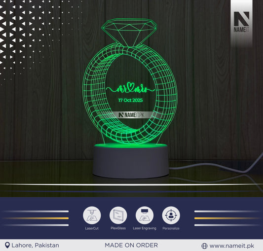 Ring wedding led Acrylic, Bride gift, wife gift, proposing led light lamp, groom gift, couple event, girlfriend gift, beautifull light lamp