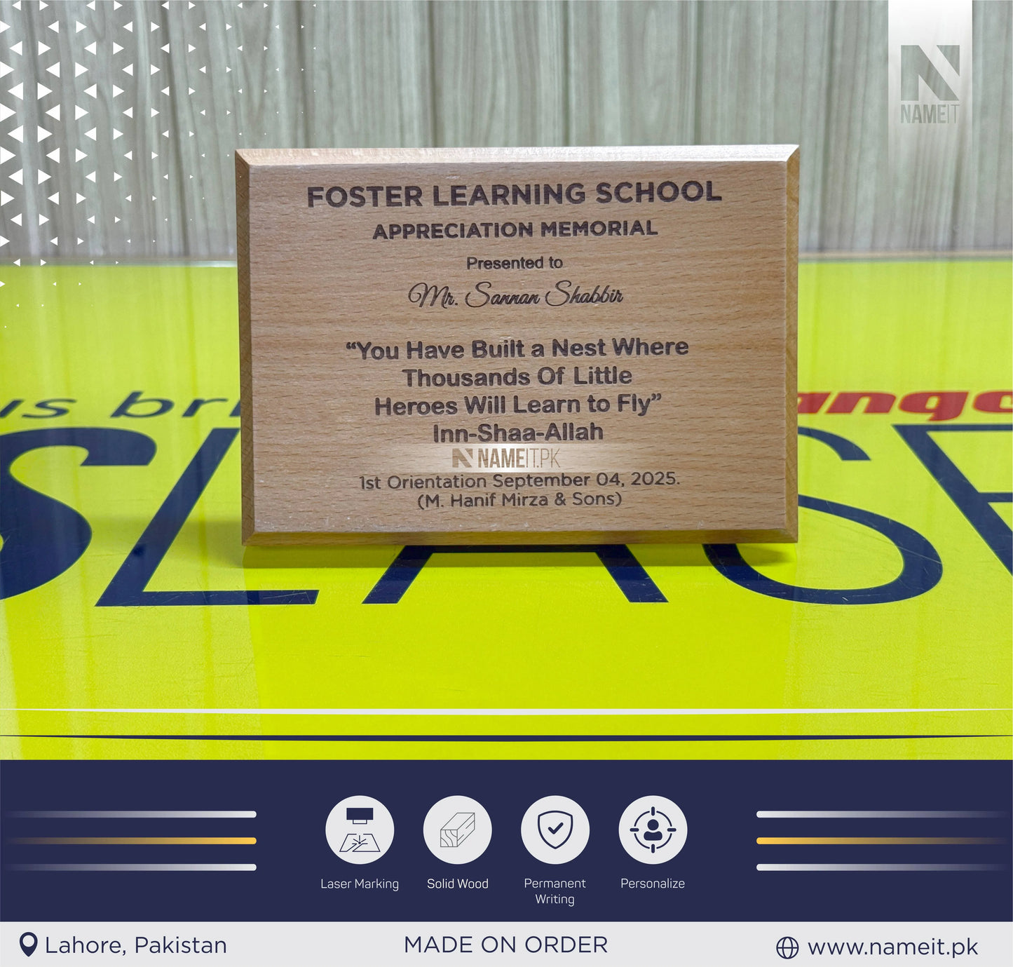 Personalised Wooden Plaque Award Corporate Trophy Award - Company Awards Ceremony, Wooden Trophy, Sports Trophies, Engraved