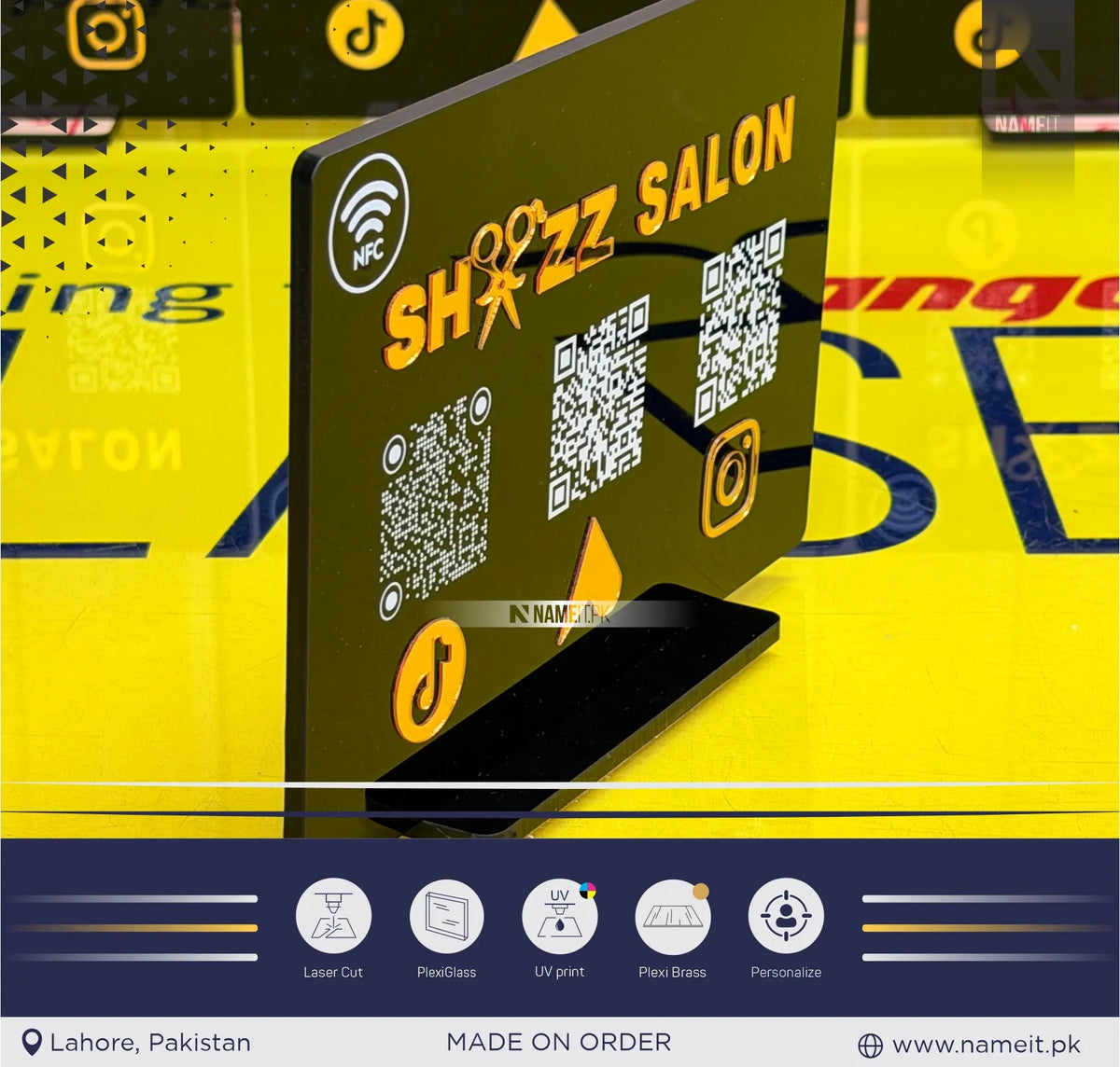 NFC QR Code Acrylic Business Sign | Google Review Display | Table QR code Business Social Media Sign | Payment Sign | Custom Logo Sign | Payment Method and Social Media Sign