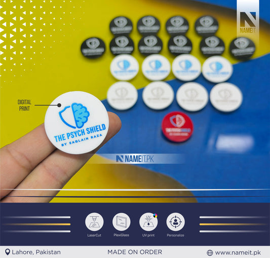 Badge, Digital Printed Badge, Staff ID Tag, Design Your Custom Badge, Custom Flat badge for work, Office Name tag Employee Business Tags