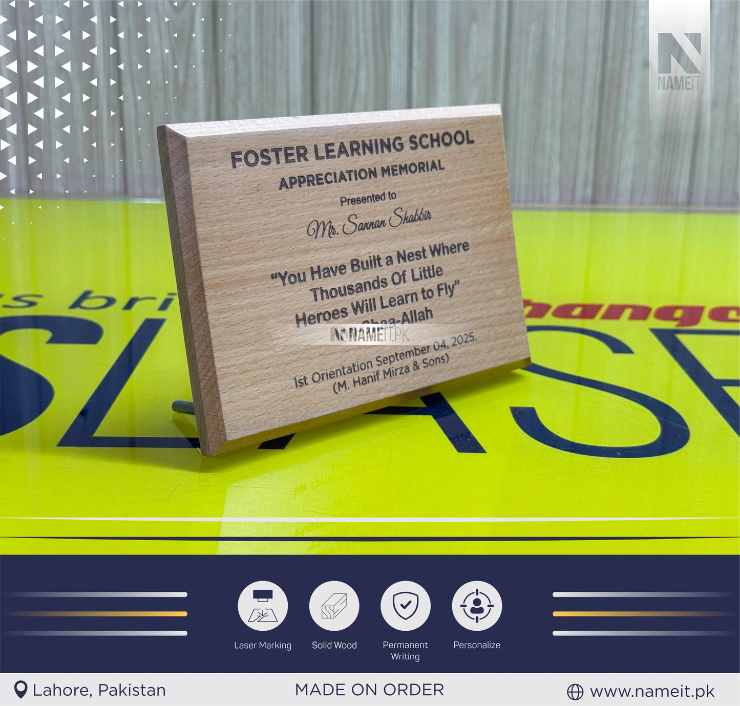 Personalised Wooden Plaque Award Corporate Trophy Award - Company Awards Ceremony, Wooden Trophy, Sports Trophies, Engraved