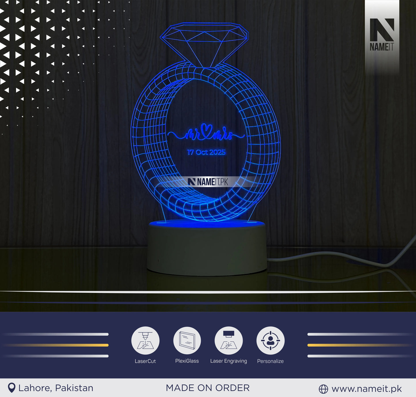 Ring wedding led Acrylic, Bride gift, wife gift, proposing led light lamp, groom gift, couple event, girlfriend gift, beautifull light lamp