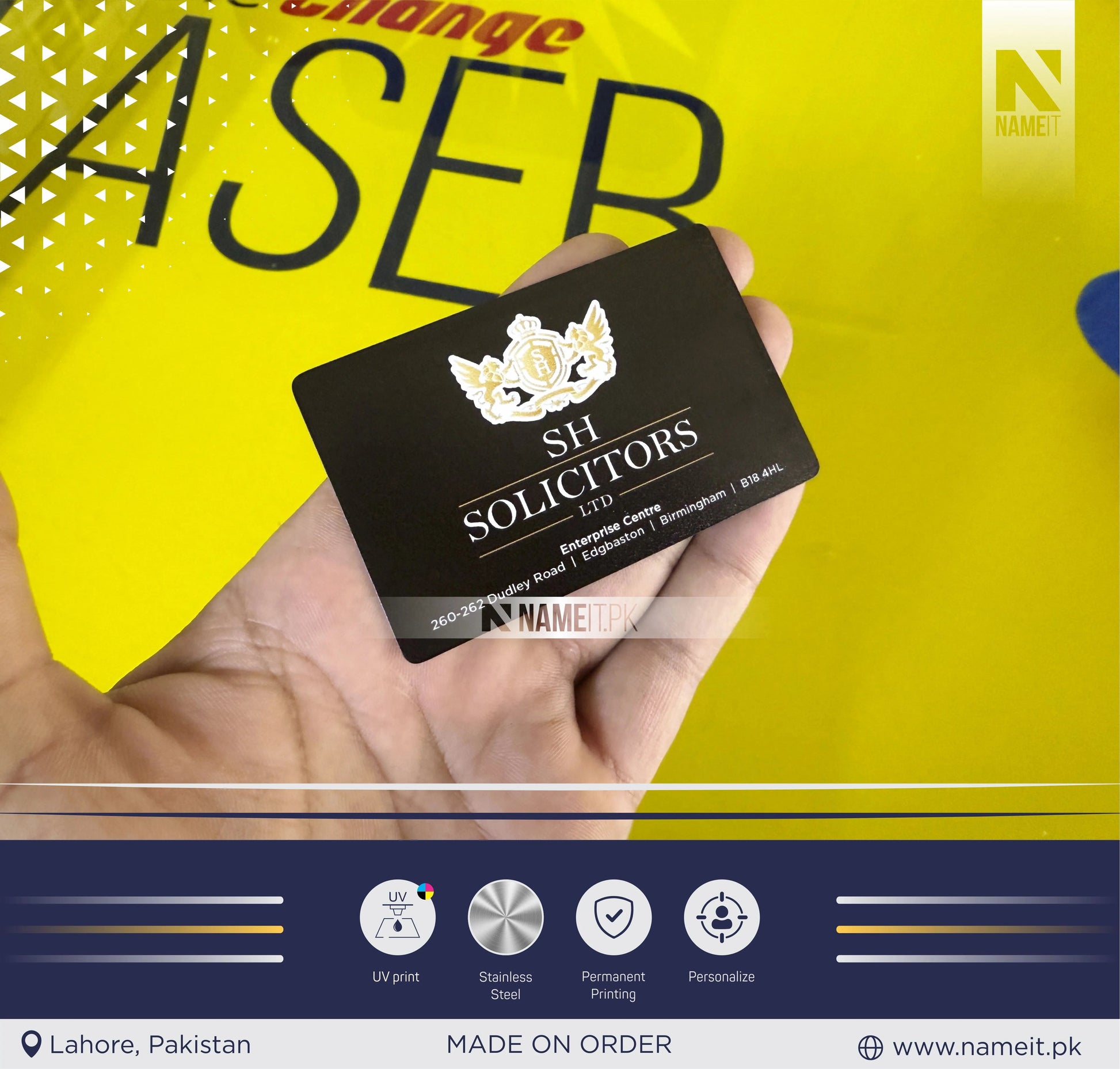 Metal Business Card, Create an impeccable impression for your business, brand with charming Metal Business Card NAMEIT PAKISTAN