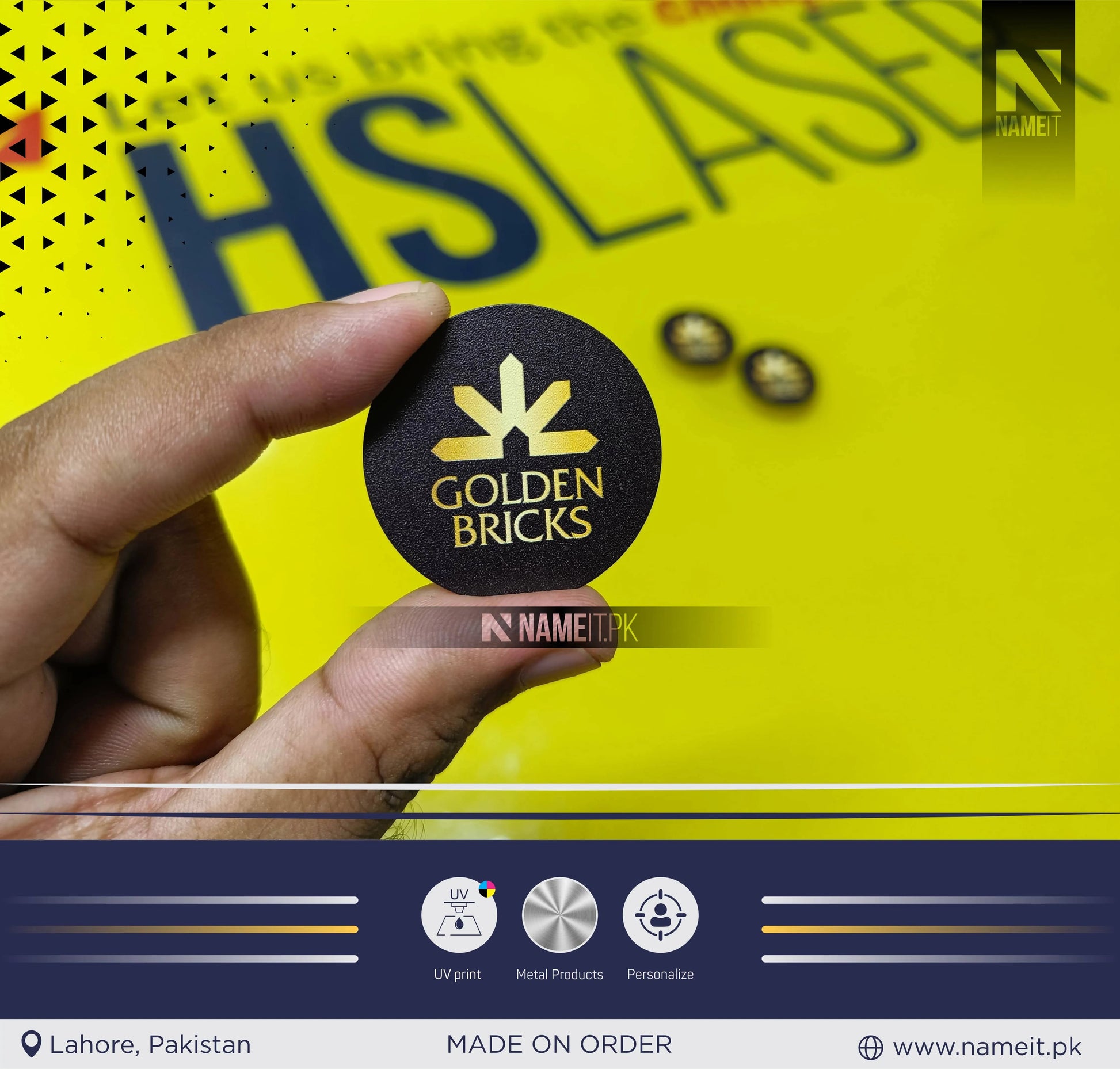 Custom Printed Magnatic Round badges | Personalized Printed Employee Office Name badges | Name Metal Badges | Student Name badges | Nurse Name badges With Magnet NAMEIT PAKISTAN