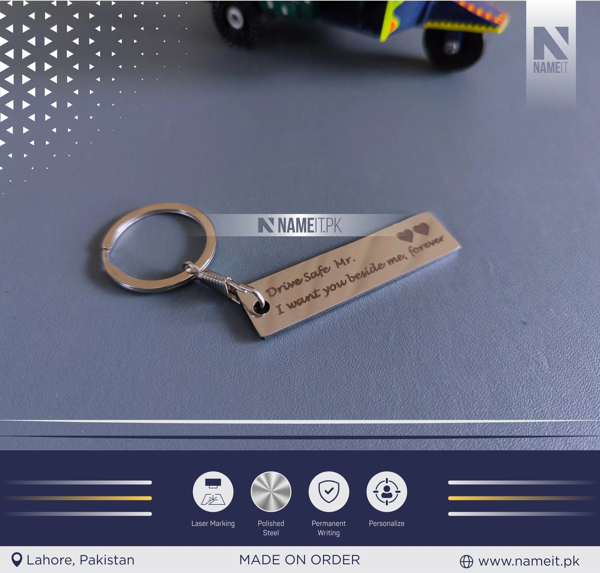 Stainless Steel Keychain, Custom Engraved Key Chain, Personalized Text Keychain, Engraved Keychain, Custom Groomsmen Gift, Gifts for Him NAMEIT PAKISTAN