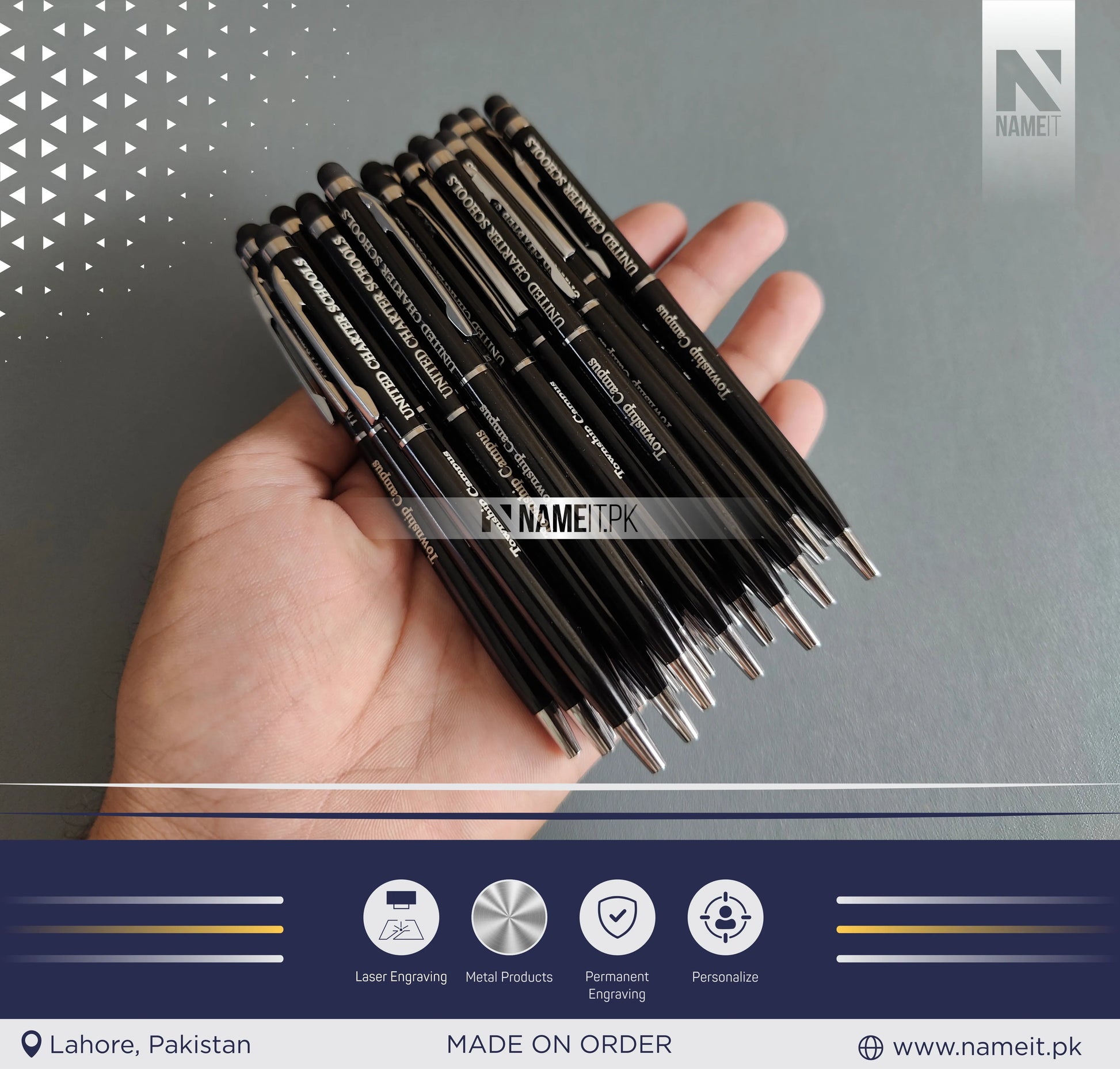 Customized Slim Metal Pen, Name Engraved Ballpoint Pen makes your Smooth writing Gift for employees,lover,Professional NAMEIT PAKISTAN