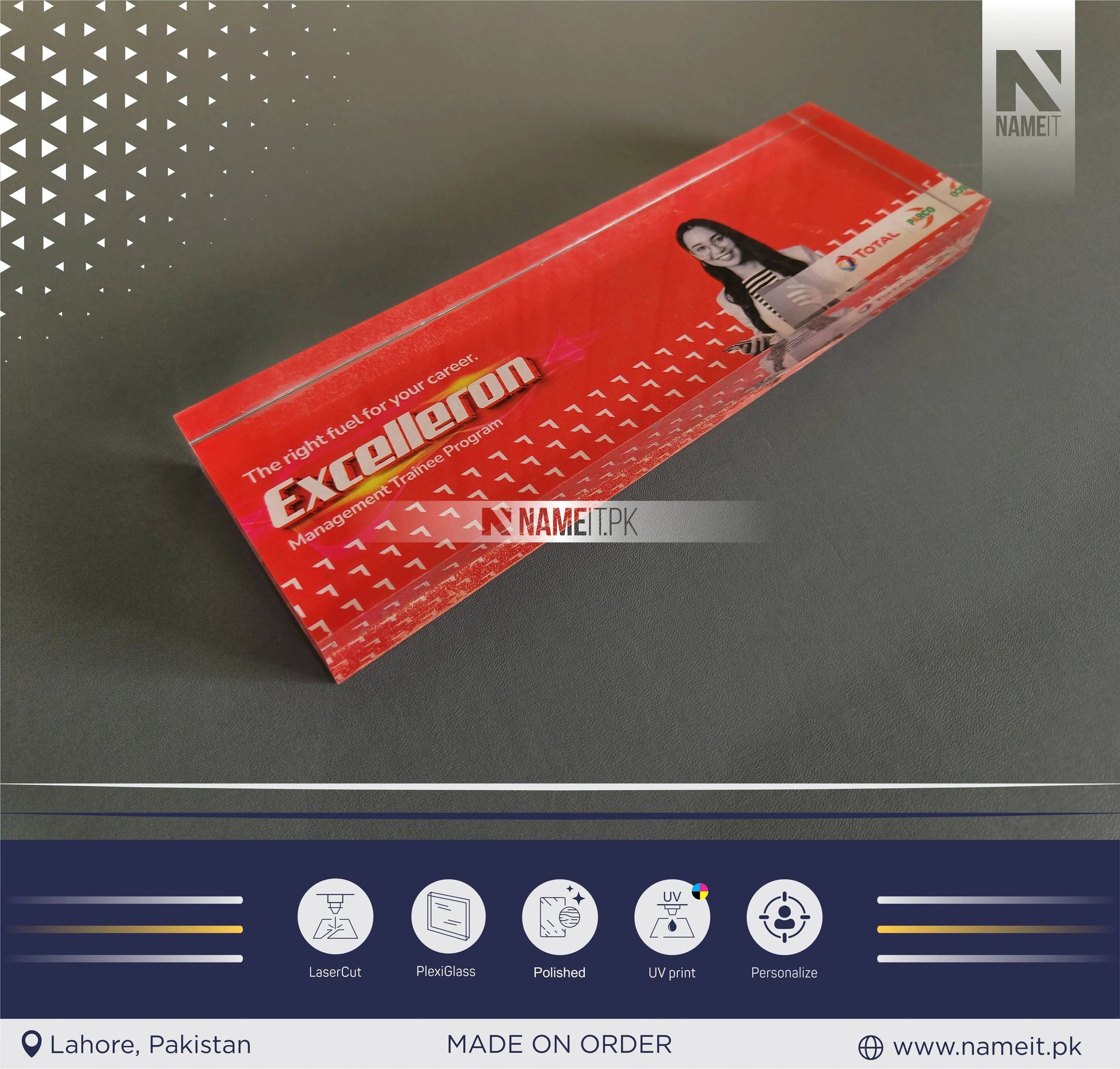 Custom Clear Acrylic Logo Block Branding Blocks NAMEIT PAKISTAN