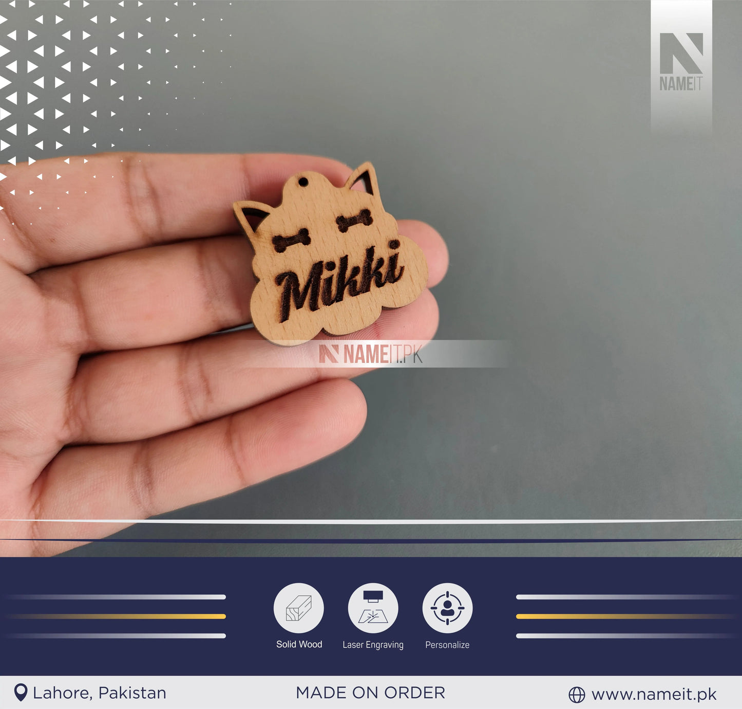Pets Tag Personalized, Cat Face Tag, Pet Tags for Collars, Engraved Tag, Name Tag, Customized Pet Tag, Kitty Tag NAMEIT PAKISTAN