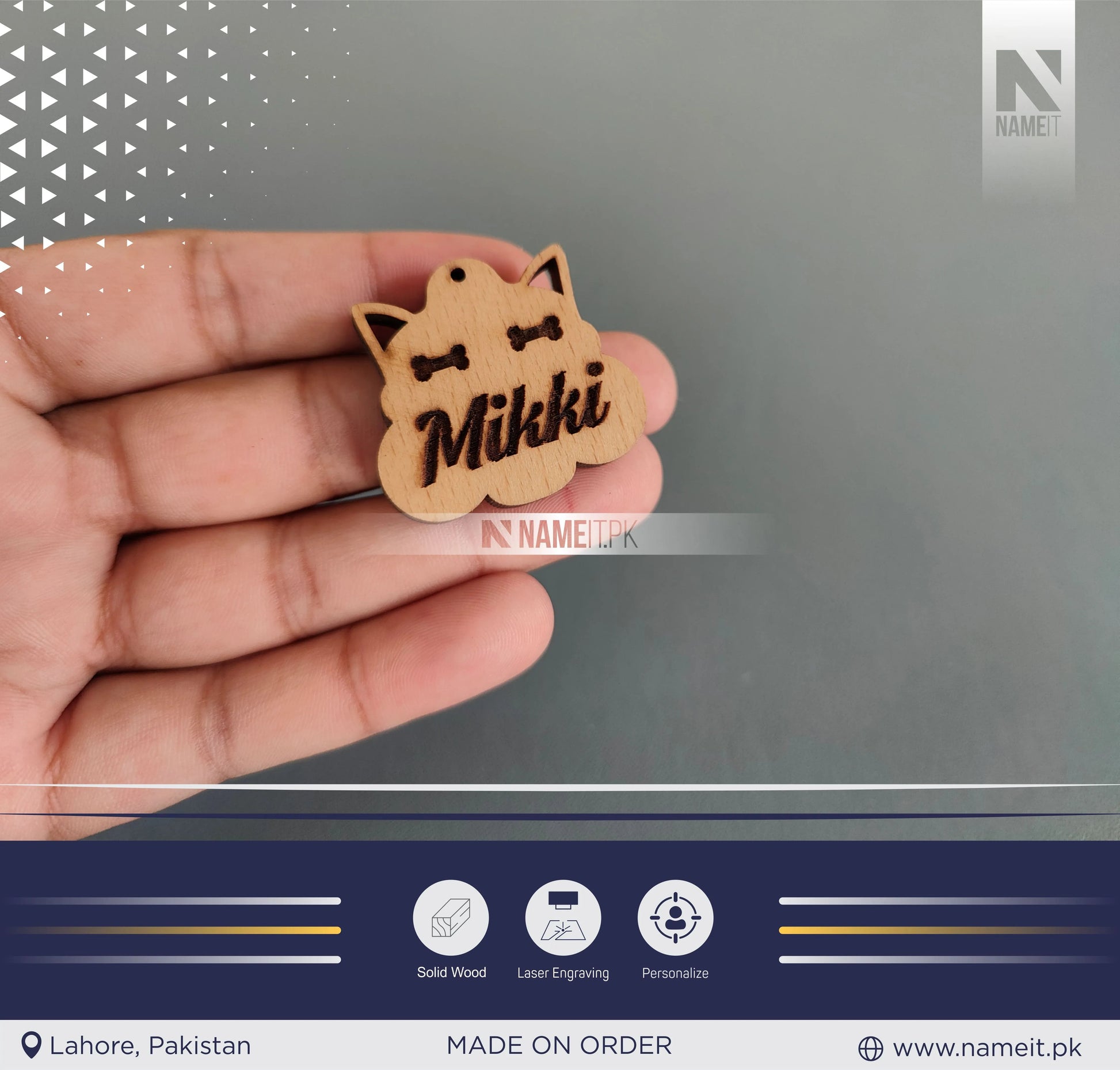 Pets Tag Personalized, Cat Face Tag, Pet Tags for Collars, Engraved Tag, Name Tag, Customized Pet Tag, Kitty Tag NAMEIT PAKISTAN