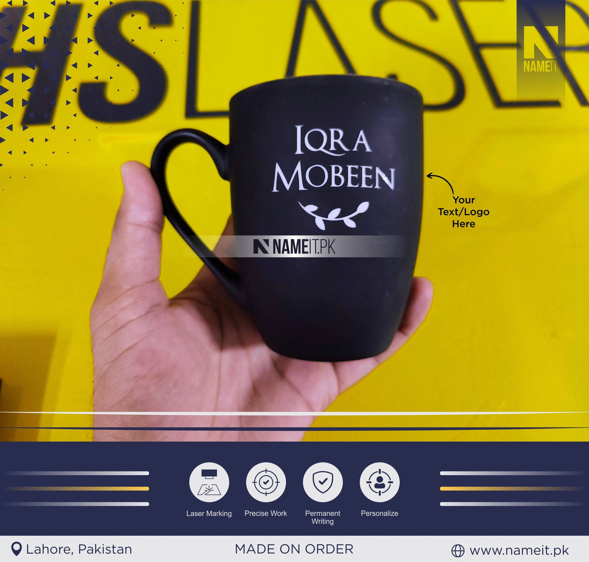Mug, Custom Mug, Velvet Mug, Name & Quote, Coffee Mug Personalized Gift, Personalized Company Mug Engraved Mug, Employee Appreciation Gifts NAMEIT PAKISTAN