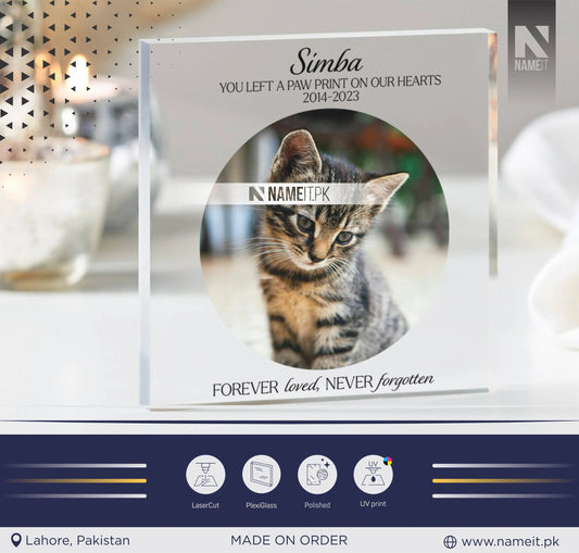 Dog Memorial Photo Frame Keepsake, Cat Memorial Photo, Pet Keepsake for Gift, Personalised Dog Memorial Photo Frame Keepsake, Acrylic Plaque NAMEIT PAKISTAN