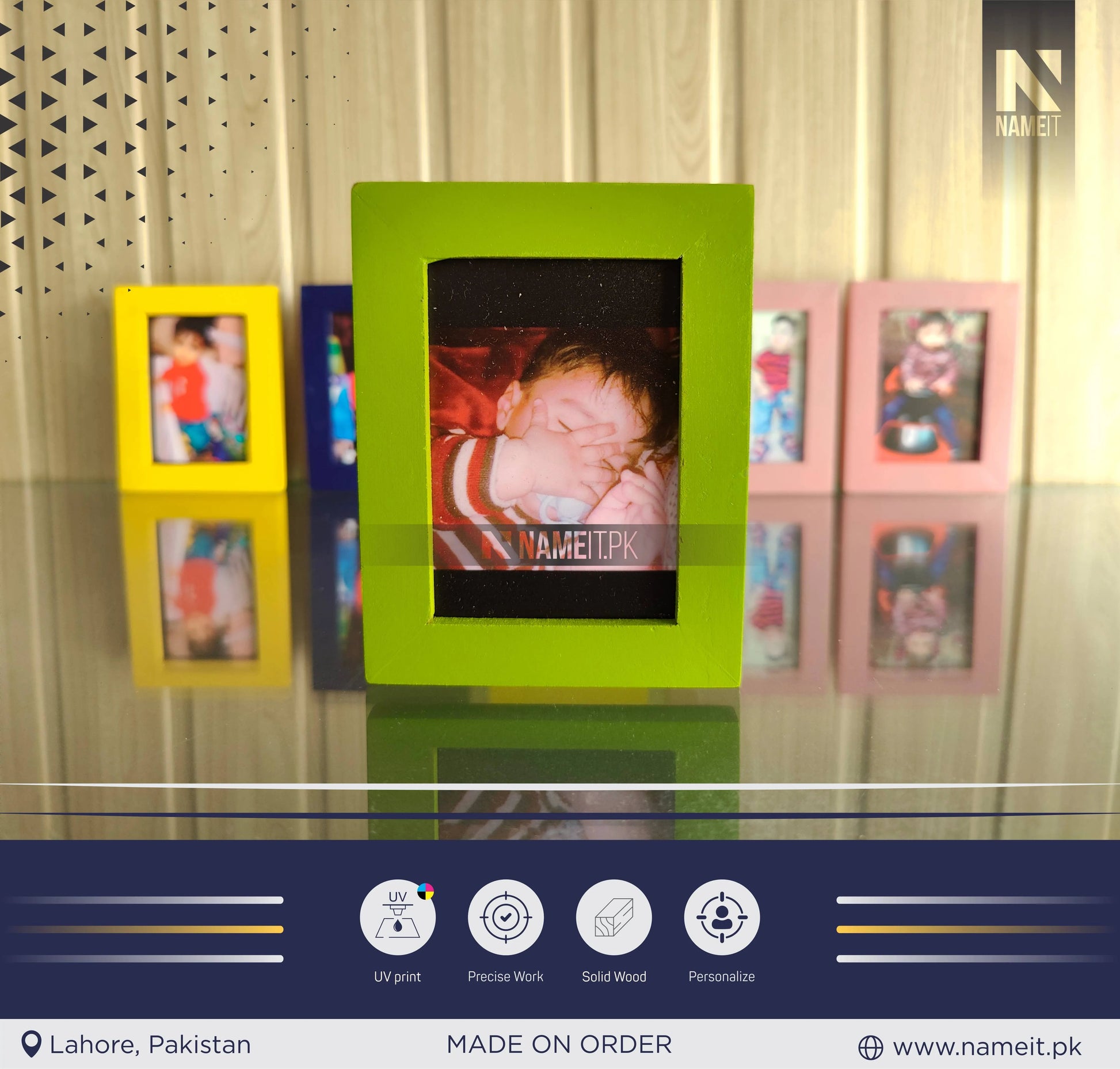 Custom 6 Pcs Multi Photo Frames Wall Hang Picture Frames Set Collage Black NAMEIT PAKISTAN