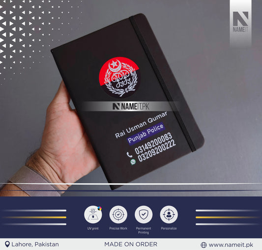 Diary, UV Printed, Customize Diary For Punjab Police  - Congratulations Police Gift - Punjab Police Gift- New Police Officer Gift - New Job Gift - Police NAMEIT PAKISTAN