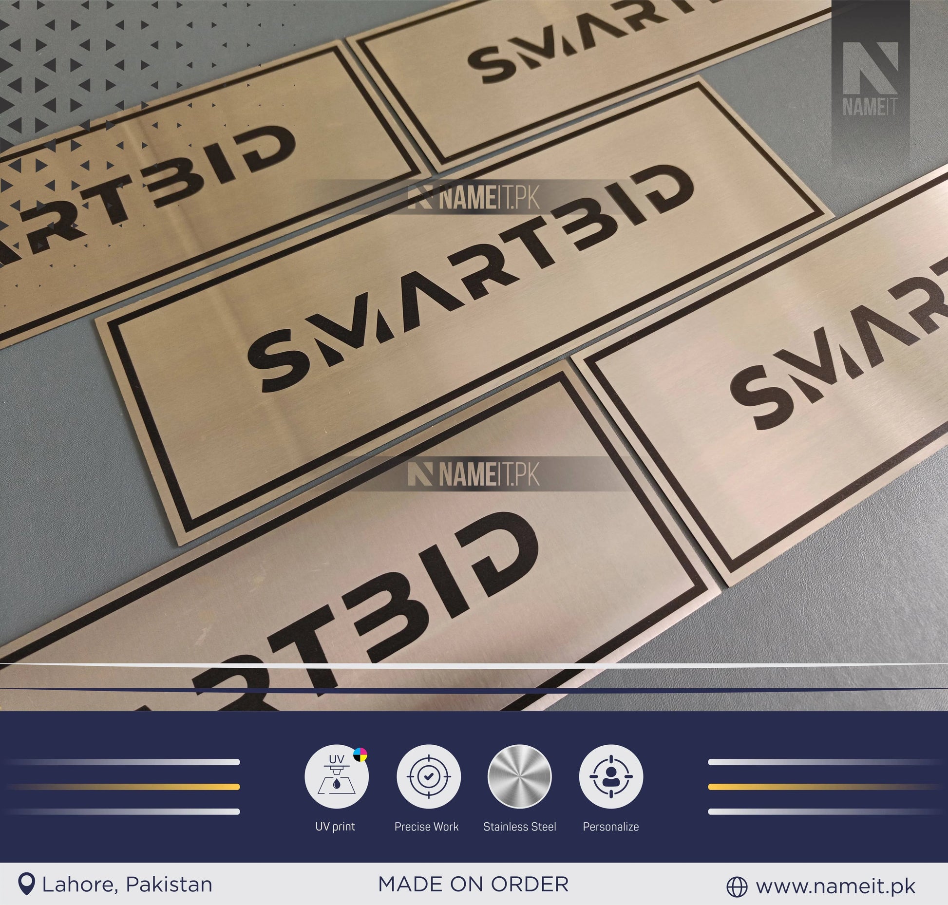 Personalised Steel Door Plate, Custom Printed, Wall Plate, Office Sign NAMEIT PAKISTAN