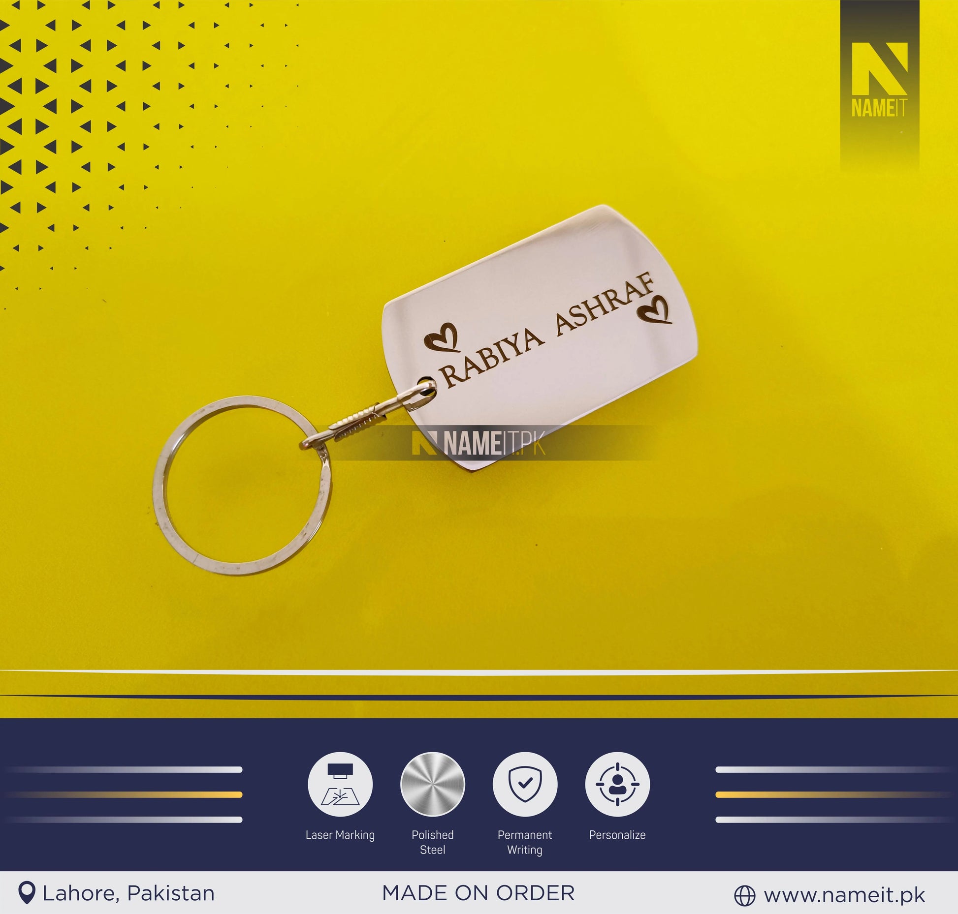 Stainless Steel Keychain, Custom Engraved Key Chain, Personalized Text Keychain, Engraved Keychain, Custom Groomsmen Gift, Gifts for Him NAMEIT PAKISTAN