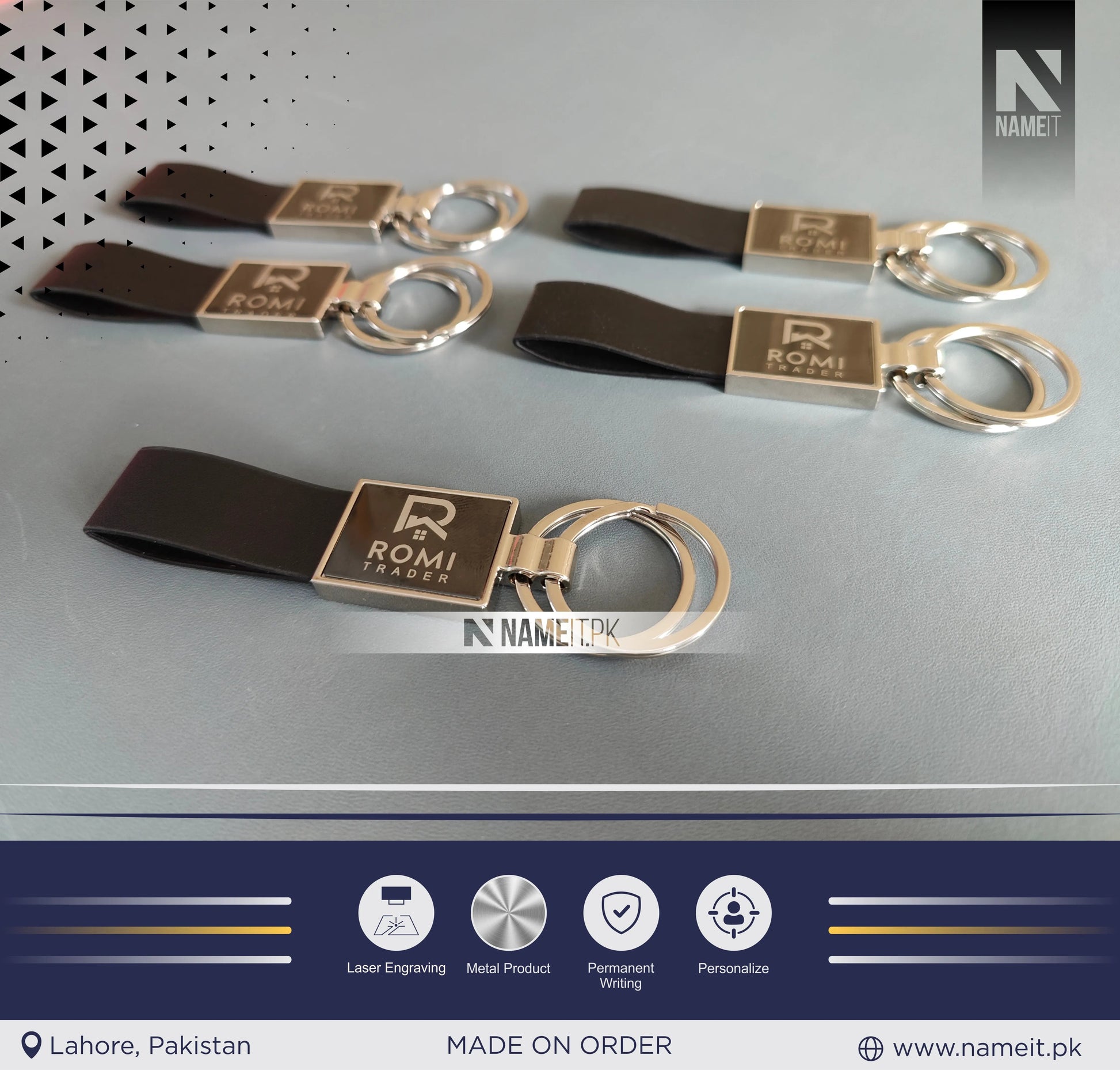 Custom Stylish Double Ring Keychain | Key Ring Hook | Key Chain For Home, Office, Car & Bike | Heavy Duty Keychain for Men and NAMEIT PAKISTAN
