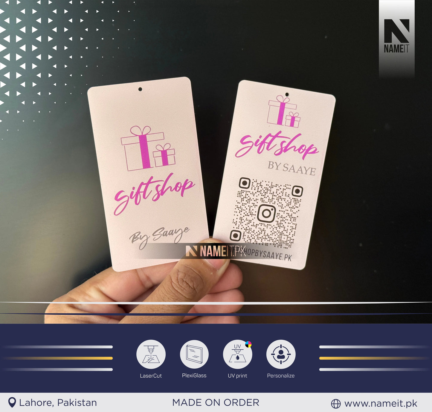 Custom Acrylic Business Card with QR Code and Social Icons Personalized Modern Design