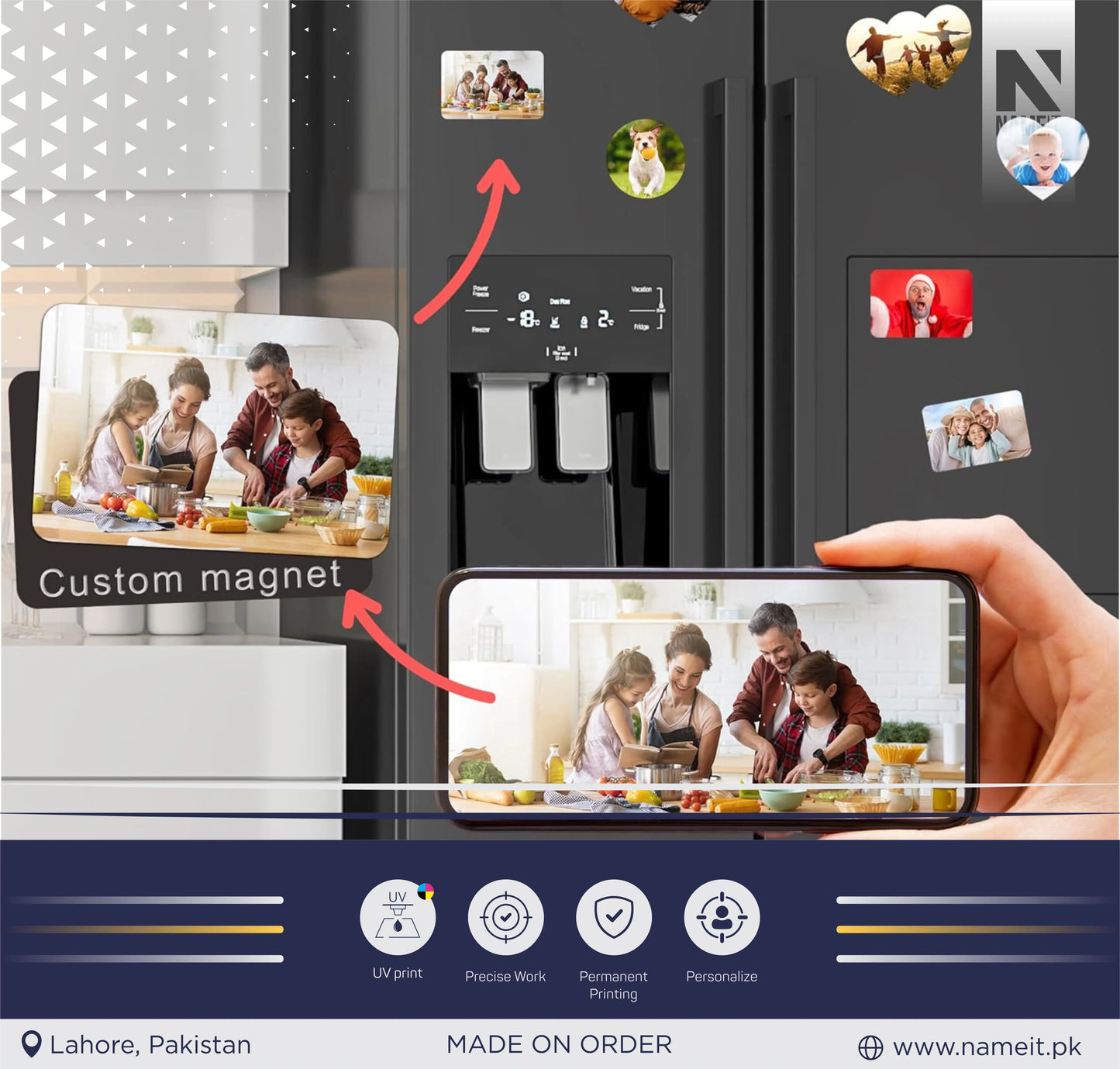 Fridge Magnet, Add Your Photo Fridge Magnets Home Decoration Photo Refrigerator Magnets Office and Kitchen Locker Magnets