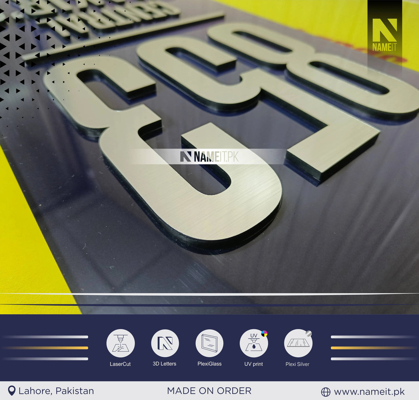 Personalised Modern House Name Plate | 3D Numbered House Sign | New Home Gift | Custom House Number Sign | Printed Address Sign NAMEIT PAKISTAN