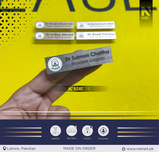 Badge, Customize Name Badge Uv Printed, Staff ID Tag, Design Your Custom Badge, Custom Flat badge for work, Office Name tag Employee Business Tags