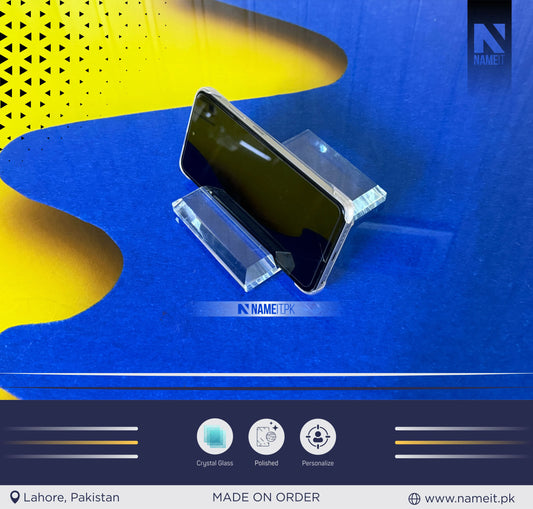 Mobile Holder Crystal Glass, Stand for Desk, Phone Holder for Table, Bed &amp; Home, Portable Mobile Holder for Desk Table, Mobile Accessories &amp; Cell Phone Stand Holder, Mobile Stand for Bed While Lying