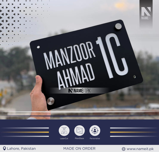 House Name Plate, House Name Sign Plaque Home Door Address House Decor Custom Home Name Plate Sign NAMEIT PAKISTAN