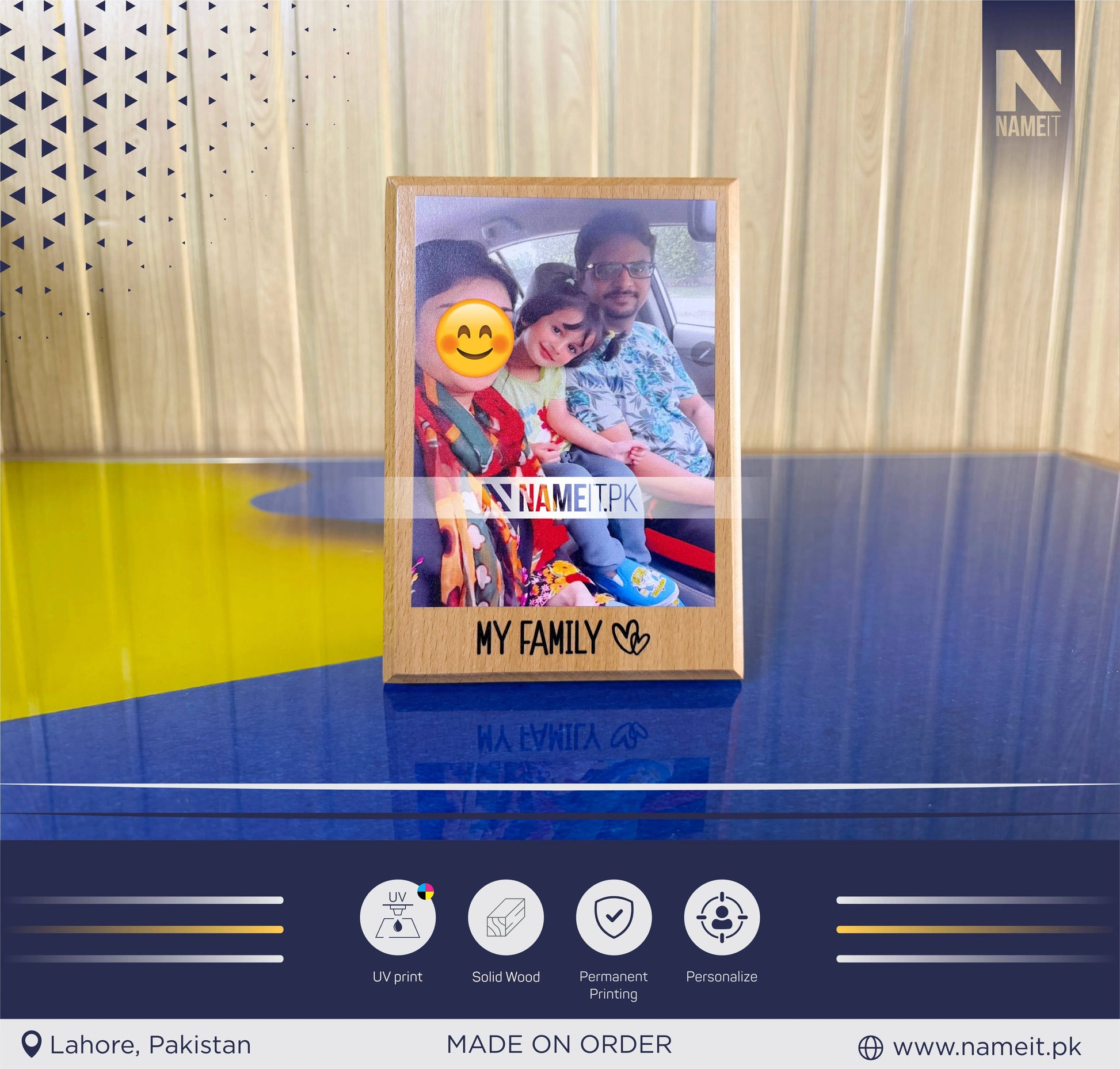 Custom UV Print Wooden Photo Frame, Personalised Wooden Picture Display Frame Stand, Anniversary, Birthday, Grandmother, Mother's Day Gift NAMEIT PAKISTAN