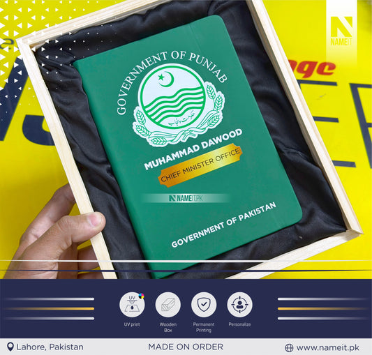 Diary, Custom Diary Printed, Customize Diary For Chief minister House | Government of Pakistan - Congratulations Gift - Government Officer Gift - Officer Gift - New Job Gift