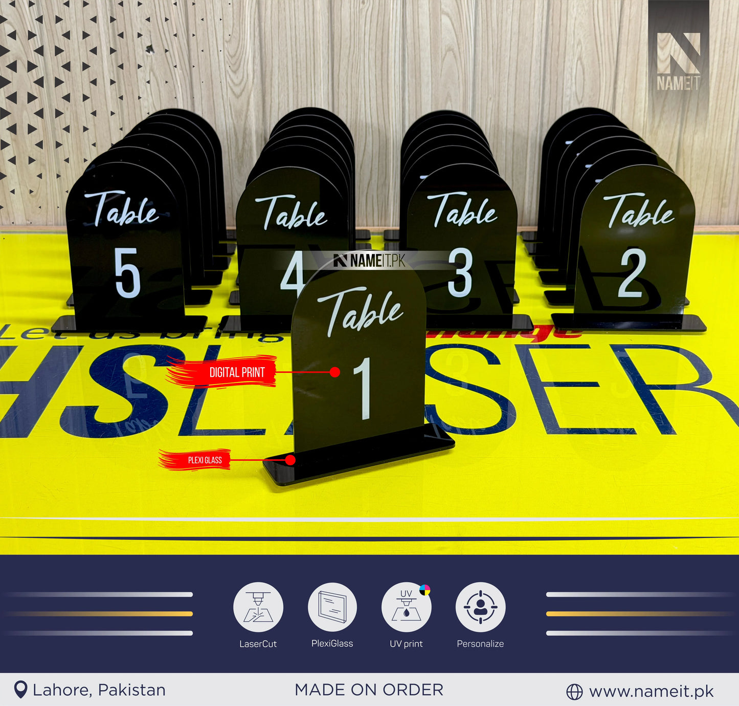 Black Acrylic Table Numbers - Wedding Table Decor - Wedding Signage - Table Signs - Table Numbers - Wedding Stationery - Reception Signs