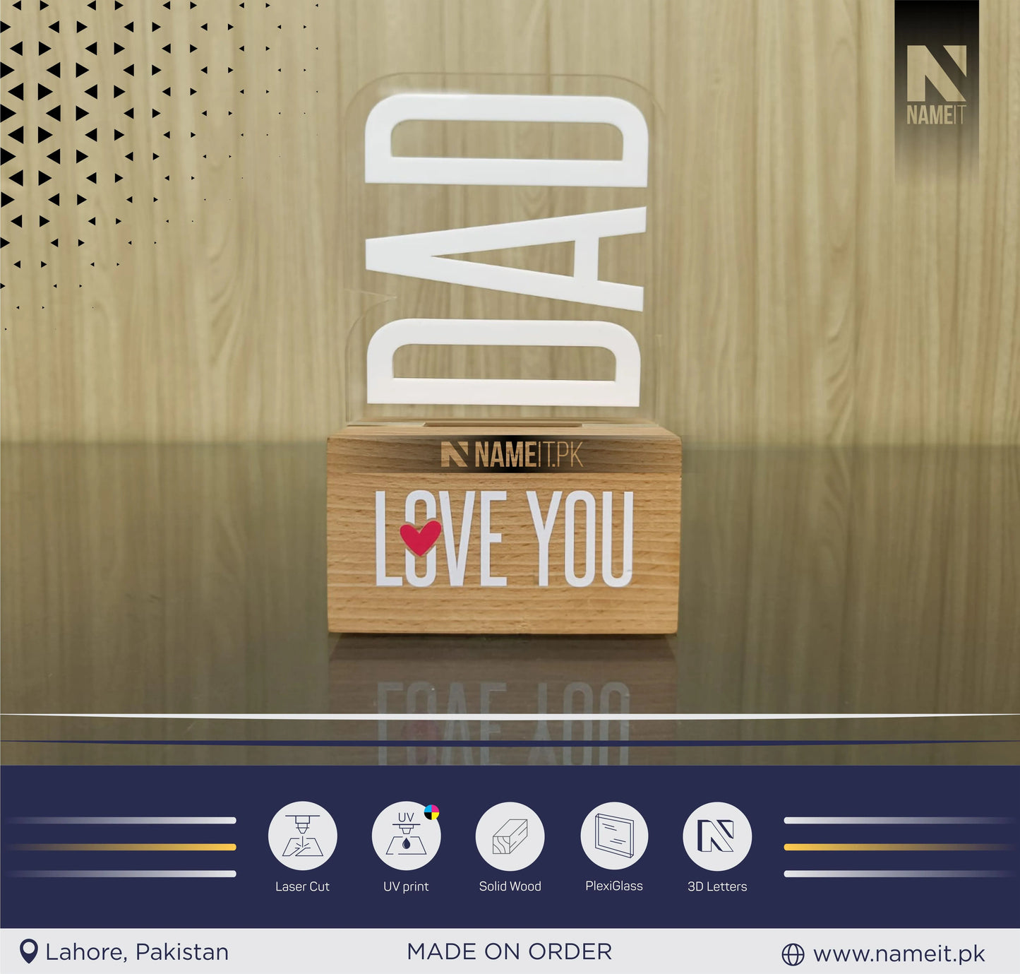 Gift For Father Day, Happy Father Day Celebration, Love You DAD, Customizable NAMEIT PAKISTAN