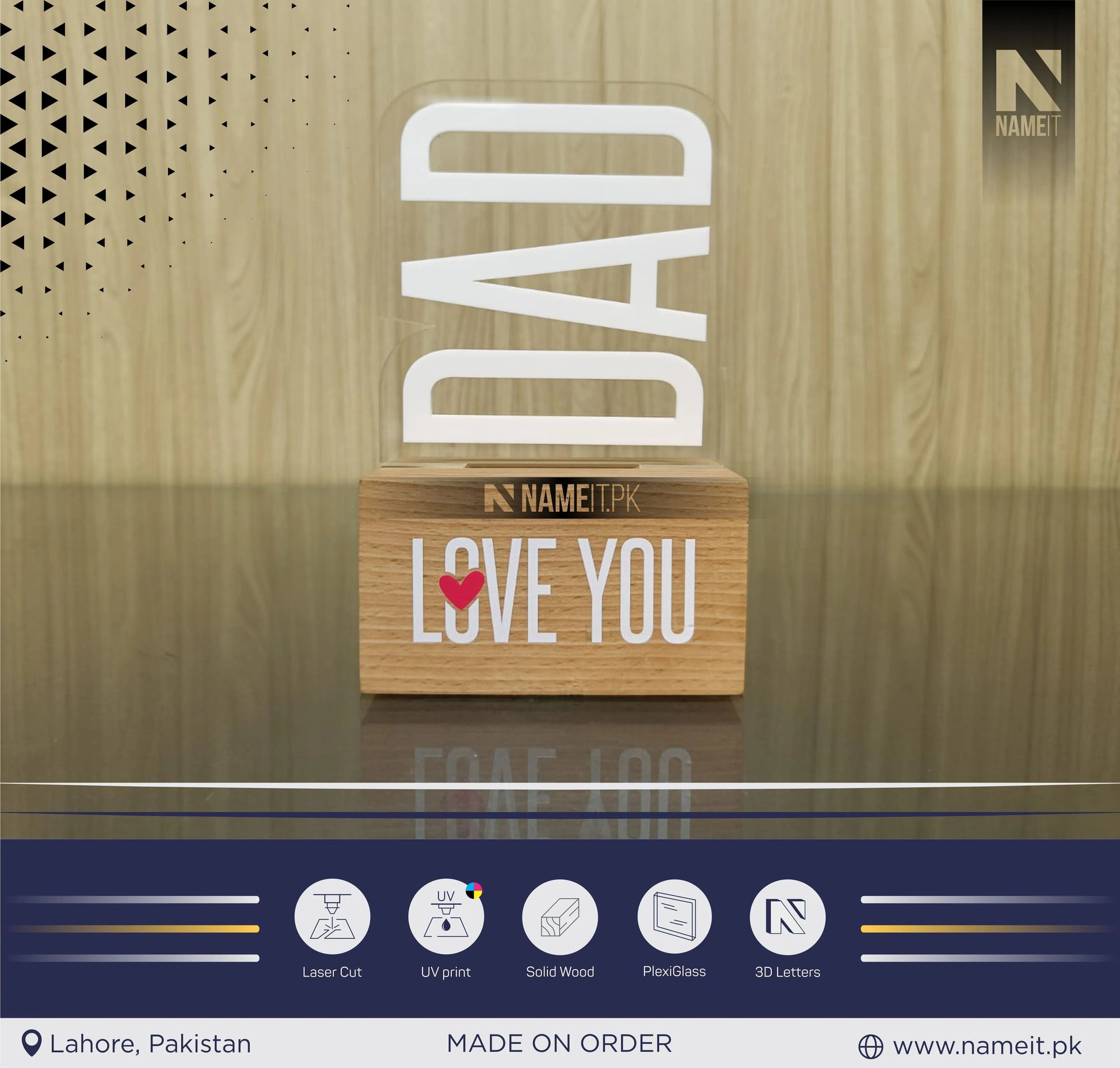 Gift For Father Day, Happy Father Day Celebration, Love You DAD, Customizable NAMEIT PAKISTAN