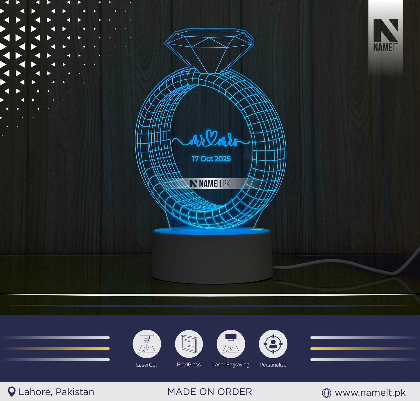 Ring wedding led Acrylic, Bride gift, wife gift, proposing led light lamp, groom gift, couple event, girlfriend gift, beautifull light lamp