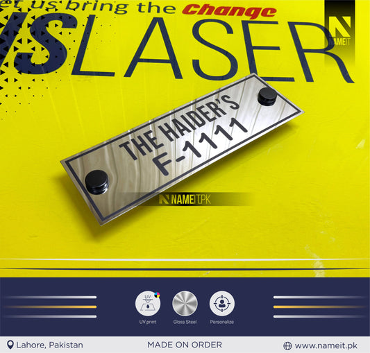 Personalized Name Plate Stainless Steel, indoor & outdoor, Office name Plate, House Name Plate
