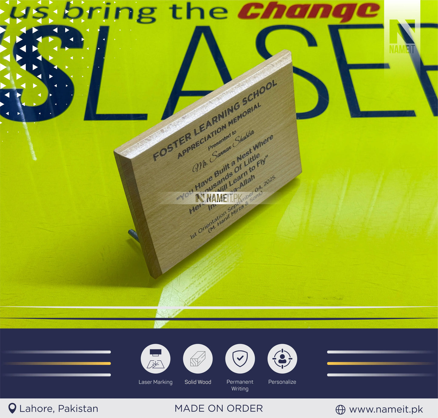 Personalised Wooden Plaque Award Corporate Trophy Award - Company Awards Ceremony, Wooden Trophy, Sports Trophies, Engraved