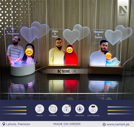 Personalized Lamp Led - Anniversary Gift for Couple - Gift for Him - Acrylic Night Lamp - Gift for Her