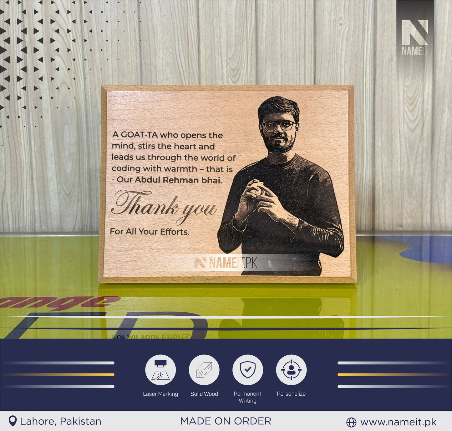 Personalised Pure Wooden Photo Frame, Engraved Text Date Names, Wedding Picture Frame, Couples Housewarming, Anniversary, Valentine’s Day