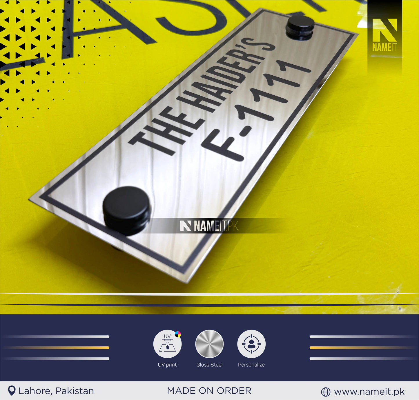 Personalized Name Plate Stainless Steel, indoor & outdoor, Office name Plate, House Name Plate
