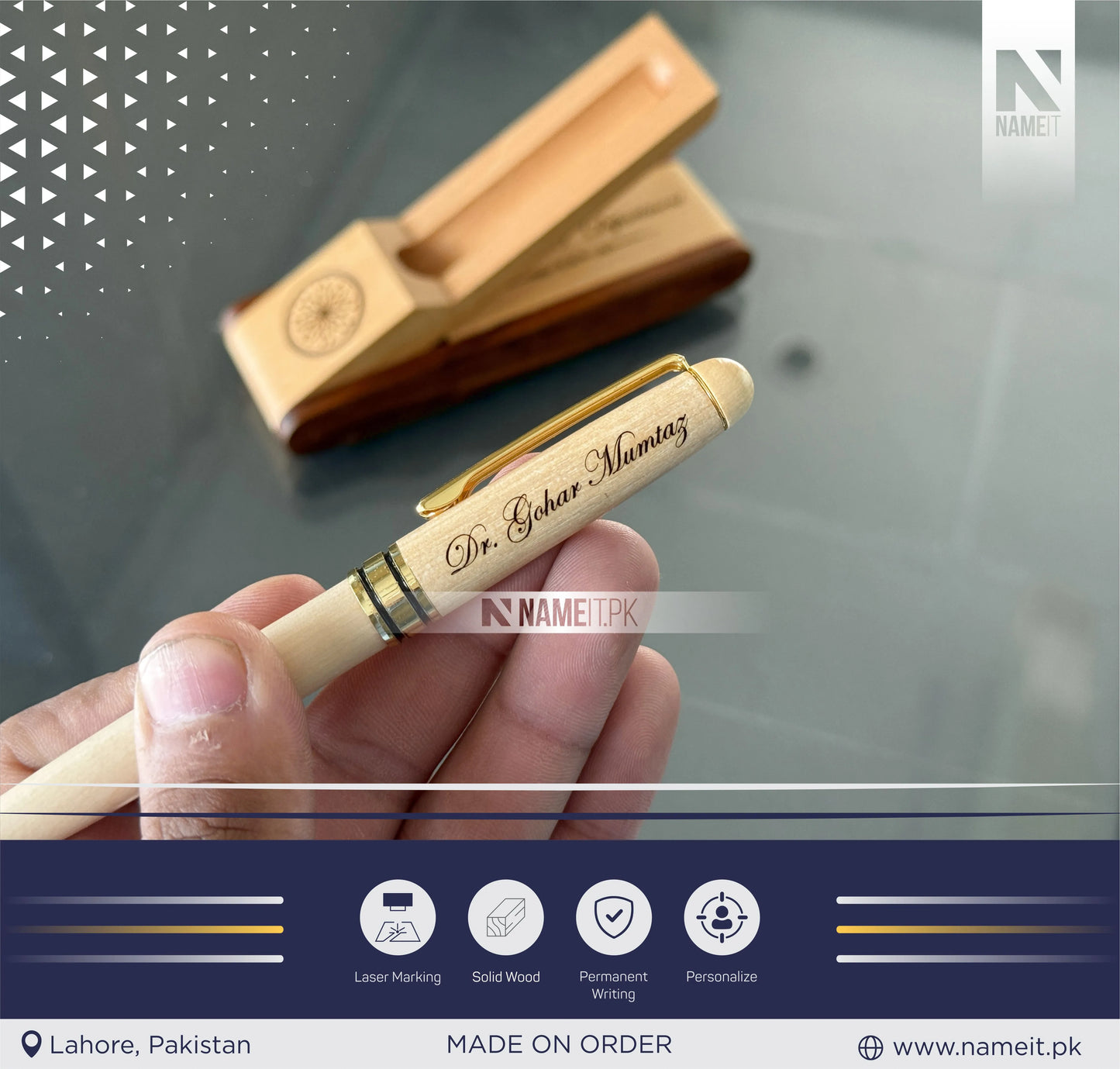 Wooden Pen Case With Pen,Wood Pen Box,Pen Stand,Fold Up Pen Display Holder,Desk Pen Holder,Graduation Gifts,Business Gifts,Back to school Gift (Copy)