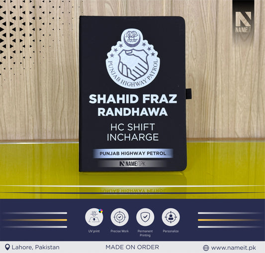 Diary, Police Diary Printed, Customize Diary For Punjab Highway Petrol - Congratulations Police Gift - Punjab Highway Police Gift- New Police Officer Gift - New Job Gift - Police