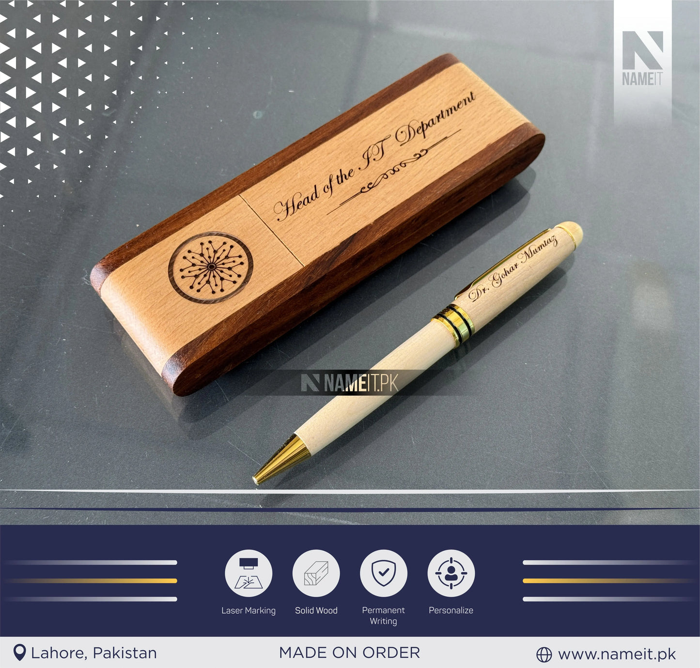 Wooden Pen Case With Pen,Wood Pen Box,Pen Stand,Fold Up Pen Display Holder,Desk Pen Holder,Graduation Gifts,Business Gifts,Back to school Gift (Copy)