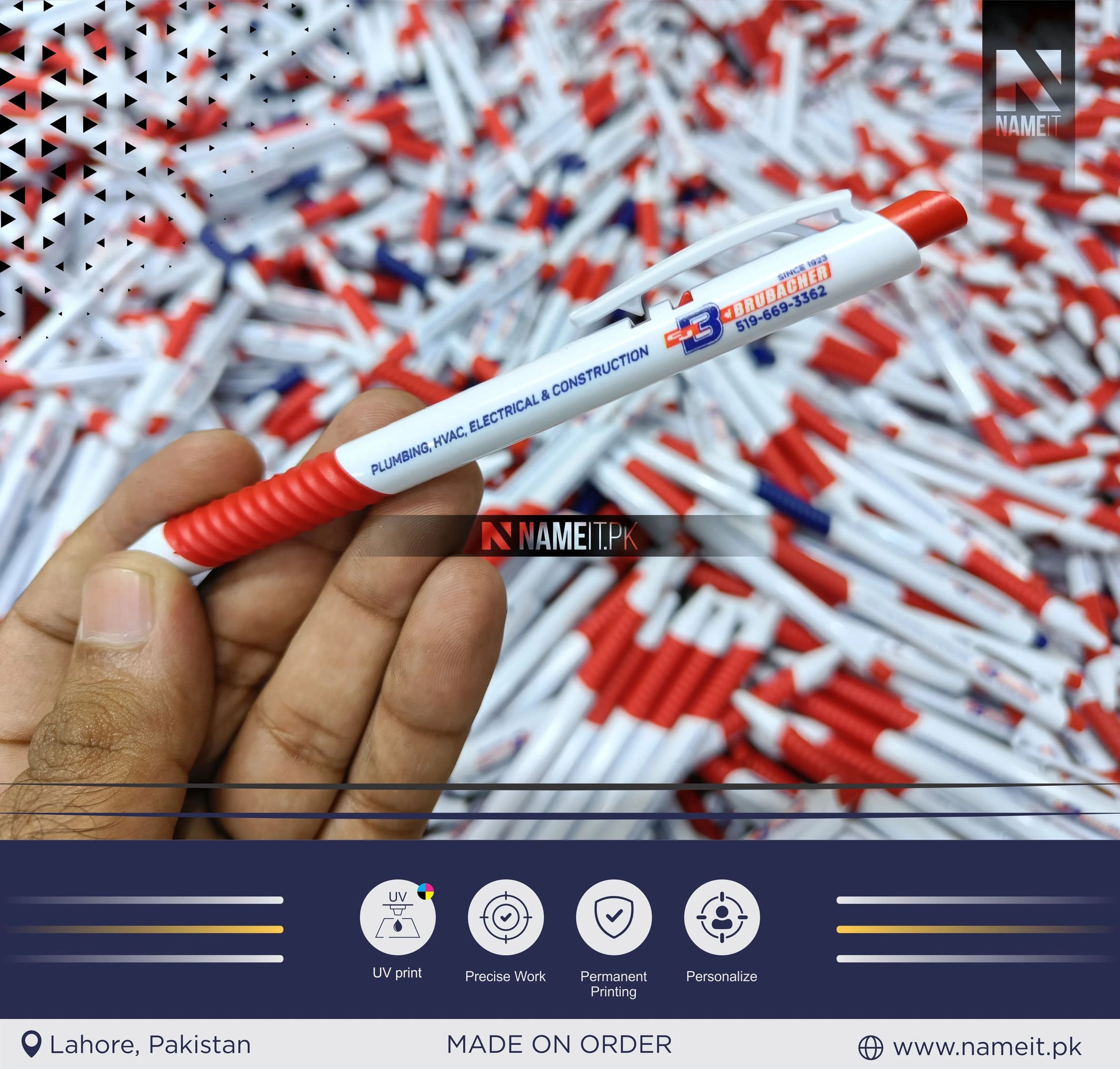 Digital Printed Ballpen with Soft Rubber Grip | Advertising Pens, Great Promotional Tool NAMEIT PAKISTAN
