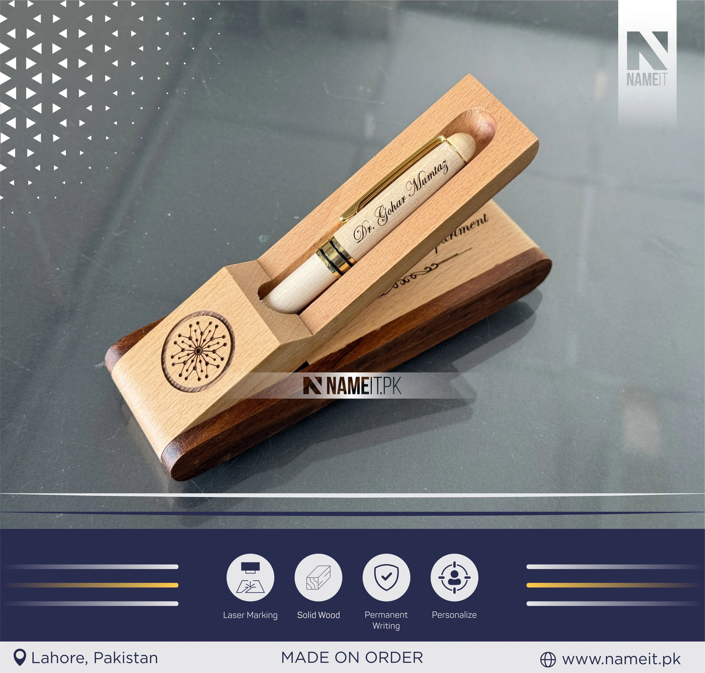 Wooden Pen Case With Pen,Wood Pen Box,Pen Stand,Fold Up Pen Display Holder,Desk Pen Holder,Graduation Gifts,Business Gifts,Back to school Gift (Copy)