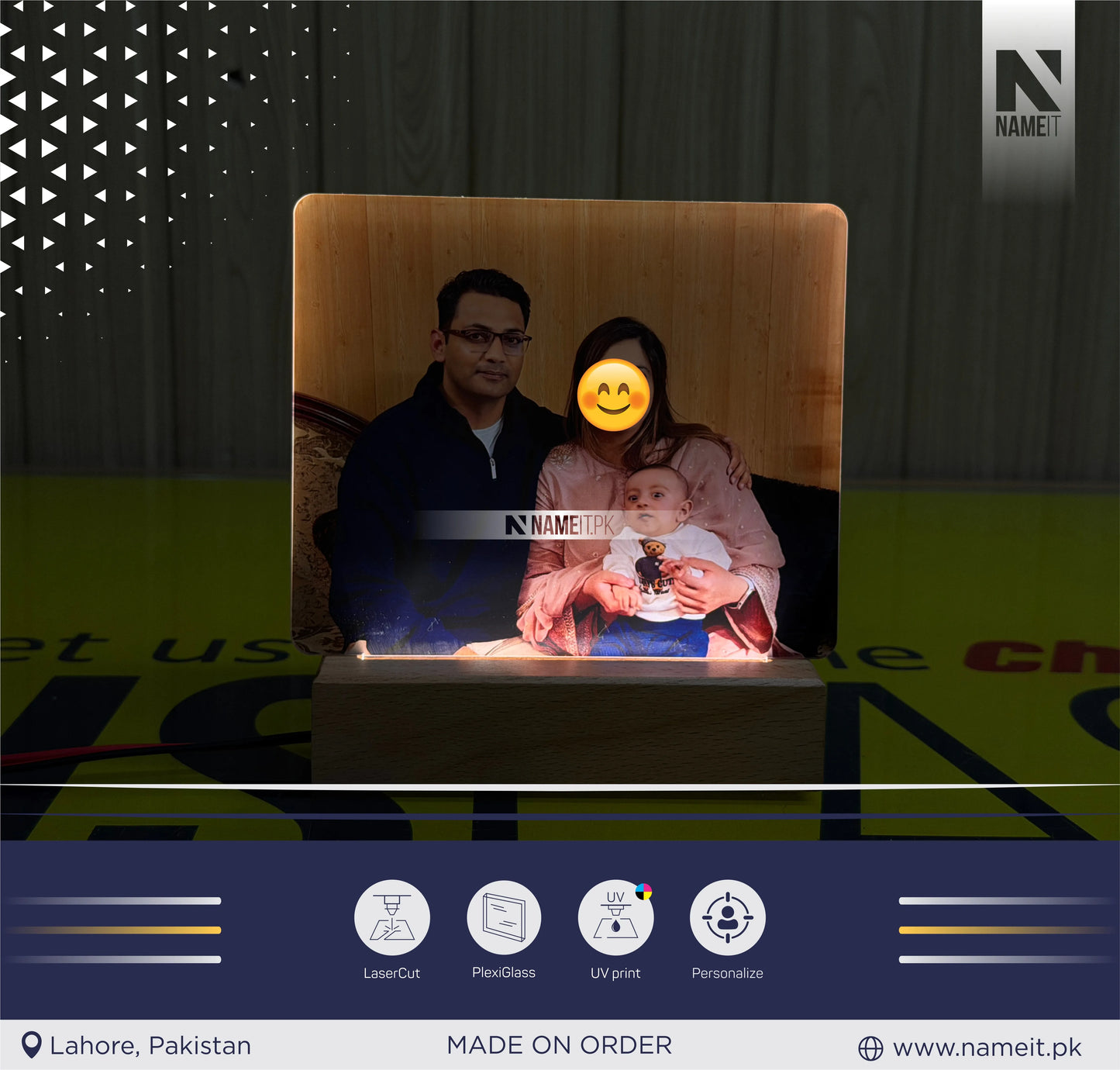 Lamp, Personalized Printed Lamp Led - Anniversary Gift for Couple - Gift for Him - Acrylic Night Lamp - Gift for Her