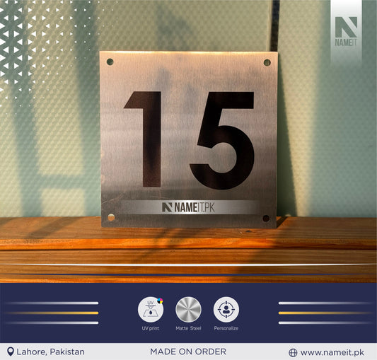 Personalized Printed Office Name Plate Stainless Steel, indoor & outdoor, Office name Plate, House Number Plate