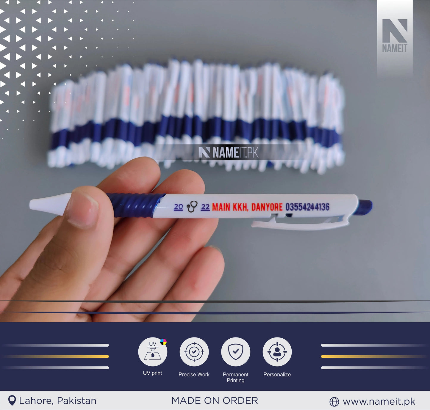 Digital Printed Ballpen with Soft Rubber Grip | Advertising Pens, Great Promotional Tool NAMEIT PAKISTAN