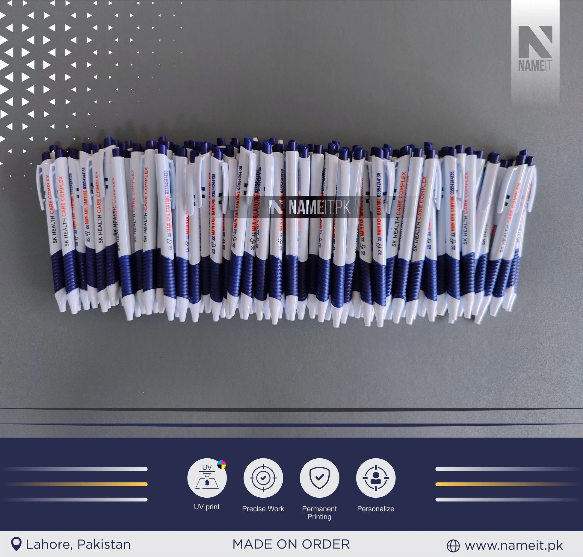 Digital Printed Ballpen with Soft Rubber Grip | Advertising Pens, Great Promotional Tool NAMEIT PAKISTAN