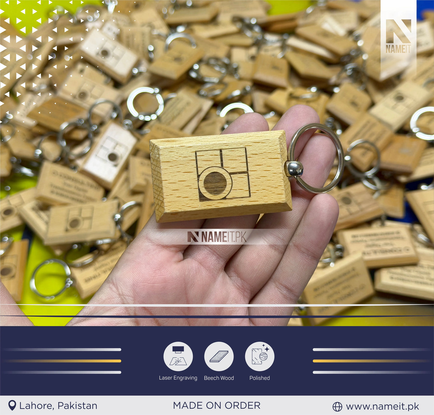 Wooden Keychain, Personalised Engraved Wood Keyring, wood engraved keyring, custom engraved Keyring for Home, Holiday, Garage, Gate, Door, Post Box, Any Text