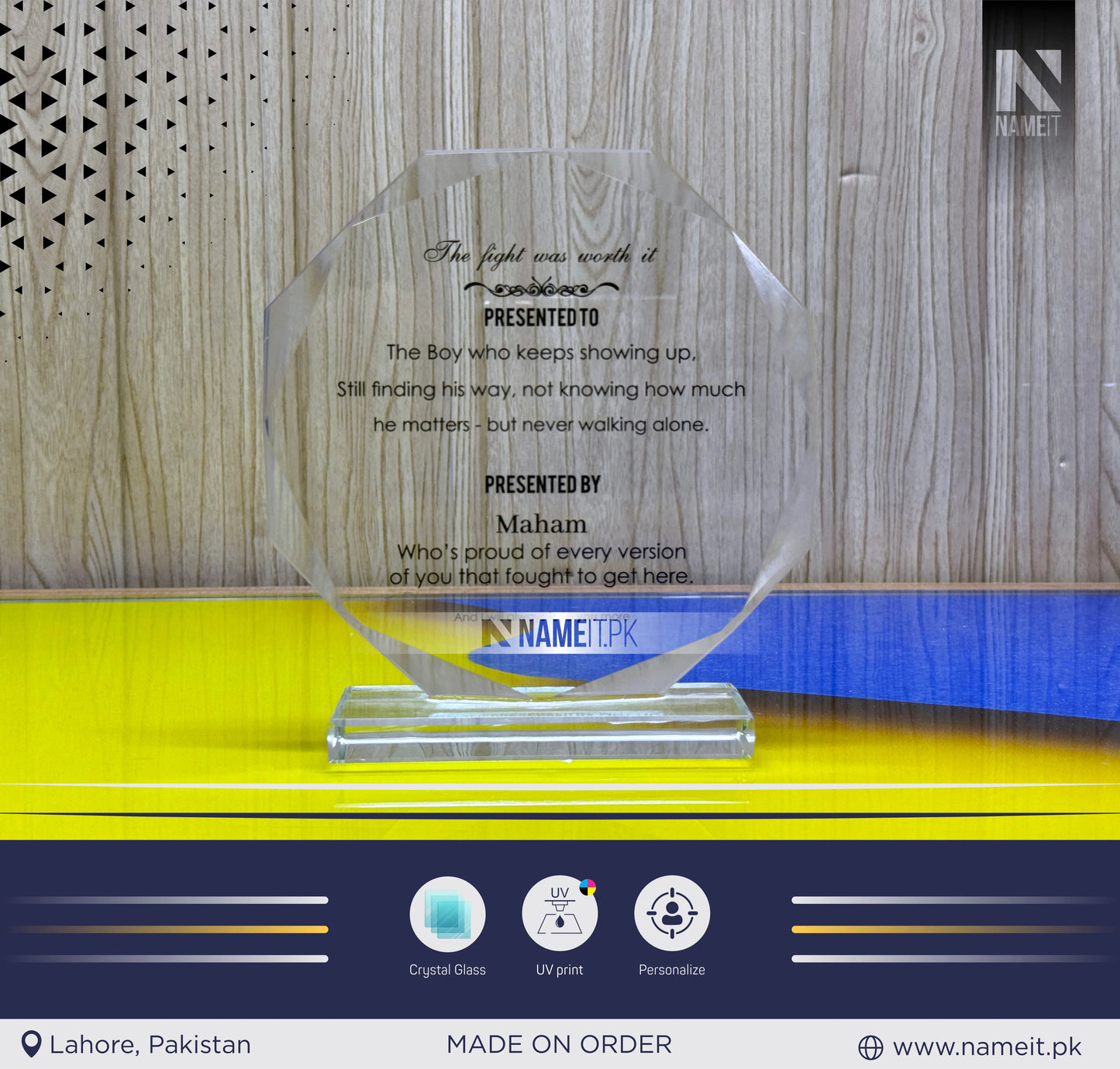 Shield, Corporate Personalized Crystal Award for Retirement Appreciation ,Gift Plaque, Graduation Plaque, Crystal Award, Printed Trophy,Award, Company Gifts