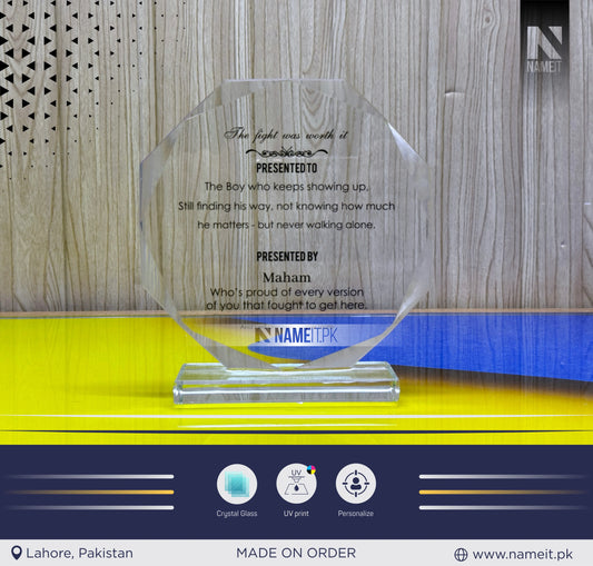 Shield, Corporate Personalized Crystal Award for Retirement Appreciation ,Gift Plaque, Graduation Plaque, Crystal Award, Printed Trophy,Award, Company Gifts